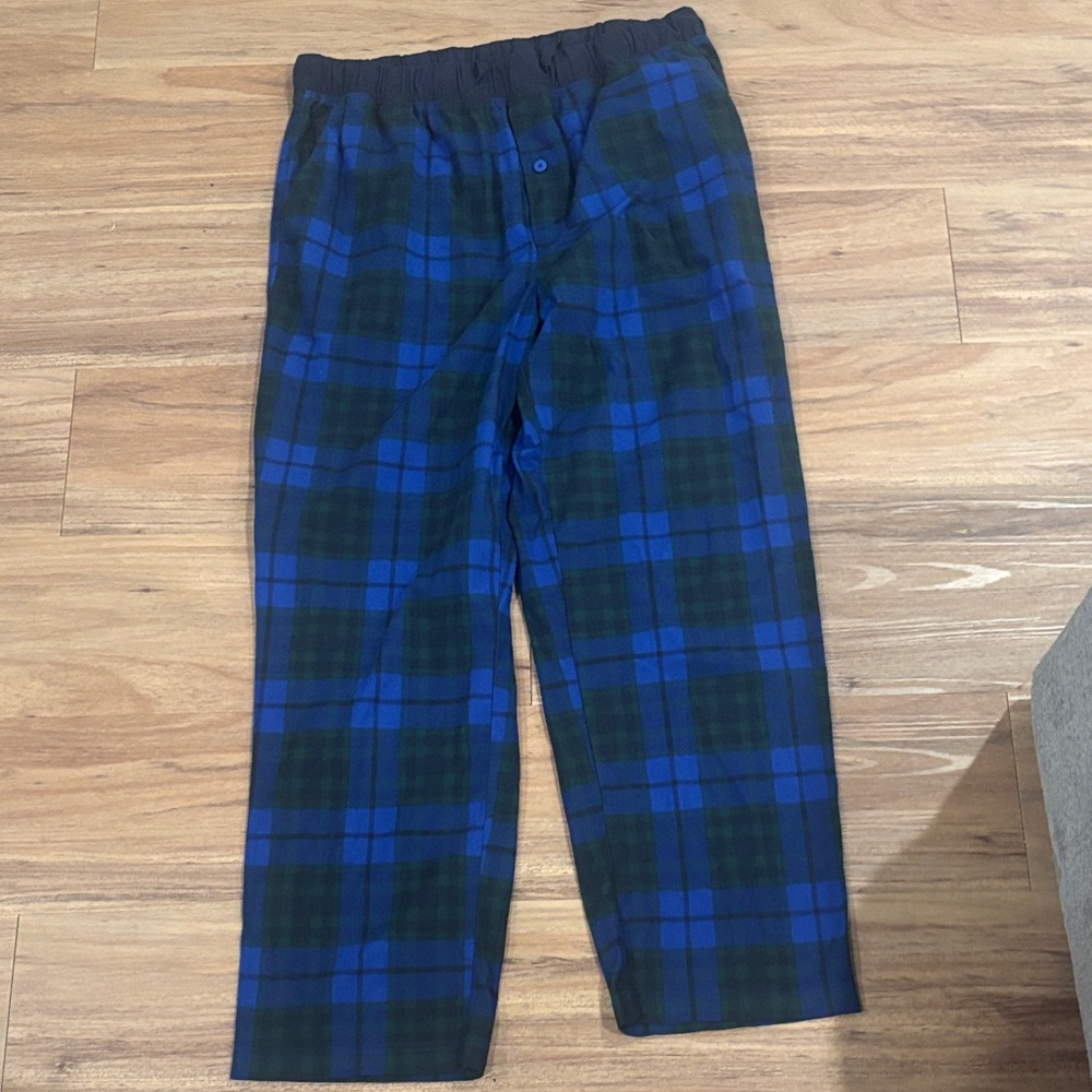 Nautica Black and Blue Plaid Lounge Joggers